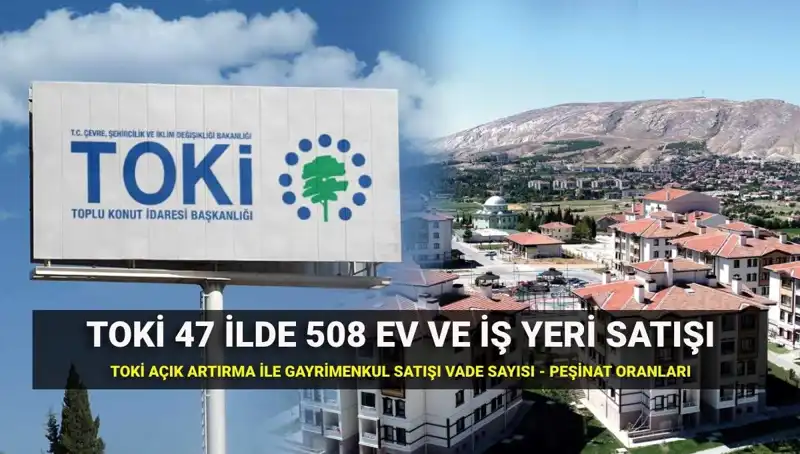 47 İlde TOKİ Açık Artırma ile 508 Konut ve İş Yeri Satışı Başladı
