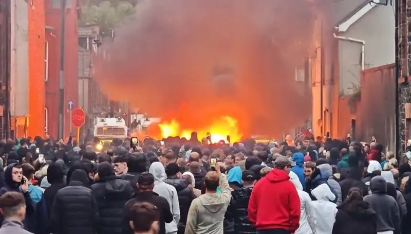 Kuzey İrlanda'da Cinsel Saldırı Protestoları: Evler ve Araçlar Alev Alev Yandı